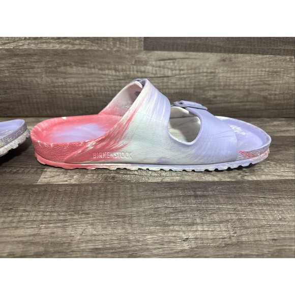 Birkenstock Arizona EVA Sandals Purple Fog Swirl Sz 9  Multicolor Beach Summer - Picture 14 of 16